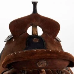 NRS Used 15.5in Double J Lynn Mackenzie Barrel Saddle -Nrs 02 426BR 03