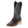 Men's Corral Rodeo Performance Chocolate Caiman 12in. Blue Embroidery Top Square Toe
