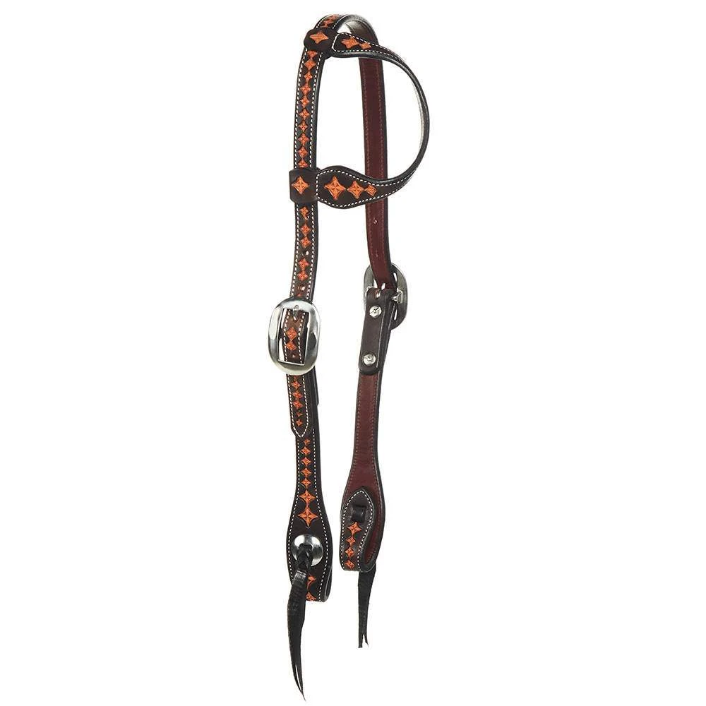 NRS Two Tone Diamond Slip Ear Headstall 1 NRS Two Tone Diamond Slip Ear Headstall