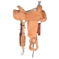 Nrs Competitors NRS Competitor Natural All Around Saddle With Turquoise Feather Seat -Nrs 1412070 2