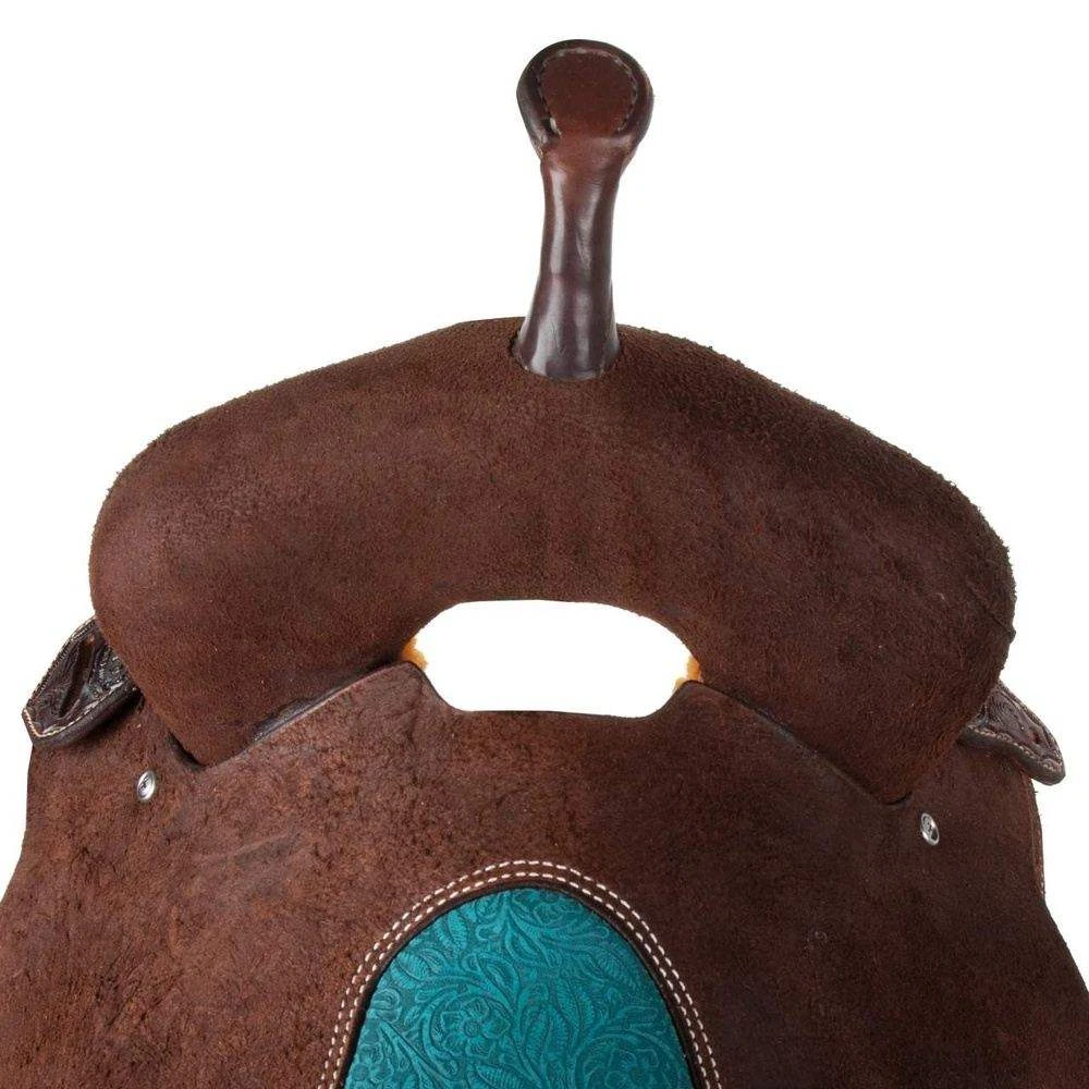 Nrs Competitors Chocolate Roughout Barrel Saddle With Inlaid Floral Turquoise Seat 4 Nrs Competitors Chocolate Roughout Barrel Saddle With Inlaid Floral Turquoise Seat - Image 4