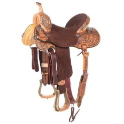 Nrs Competitors Nat Antq And Choc Combo Feather Barrel Saddle
