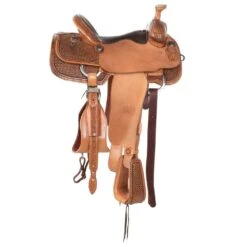 Nrs Competitors NRS 1/2 Breed Antique Windmill With Choc Bulhide Seat Team Roping Saddle