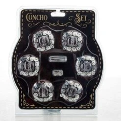 NRS Silver Swirl Square Slotted Saddle Concho Set