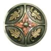 NRS Antique Four Quarters Leaf And Flower 1 1/2 Inch Concho