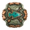 NRS Antique Silver Copper Turquoise Arrowhead 1 1/2 Inch Concho