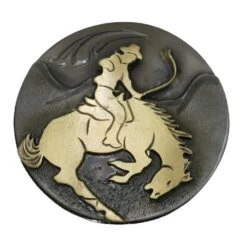 NRS Brass Bucking Saddle Bronc Rodeo 1 1/2 Inch Concho
