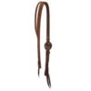Nrs Tack Oiled 3/4 Inch Slit Ear Headstall With Floral Heel Buckle