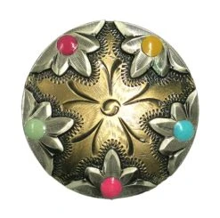 NRS Multi Colored Daisy Flower 6 Piece Concho Saddle Set