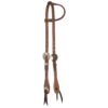 Nrs Tack Oiled 5/8 Inch Single Ear Headstall With Floral Heel Buckles