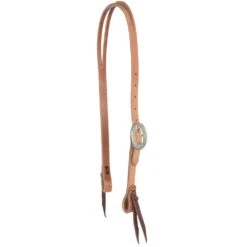 Nrs Tack TLC Collection 3/4in. Harness Rough Out Slit Ear Headstall With Exclusive Floral Cart Buckle