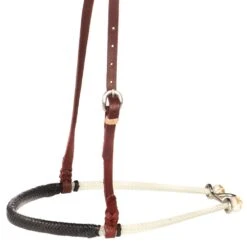 NRS Black Leather Braided Double Rope Noseband