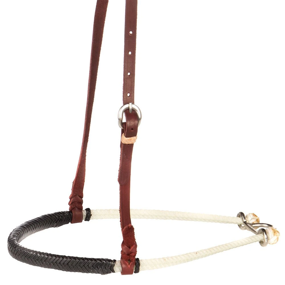 NRS Black Leather Braided Double Rope Noseband 1 NRS Black Leather Braided Double Rope Noseband