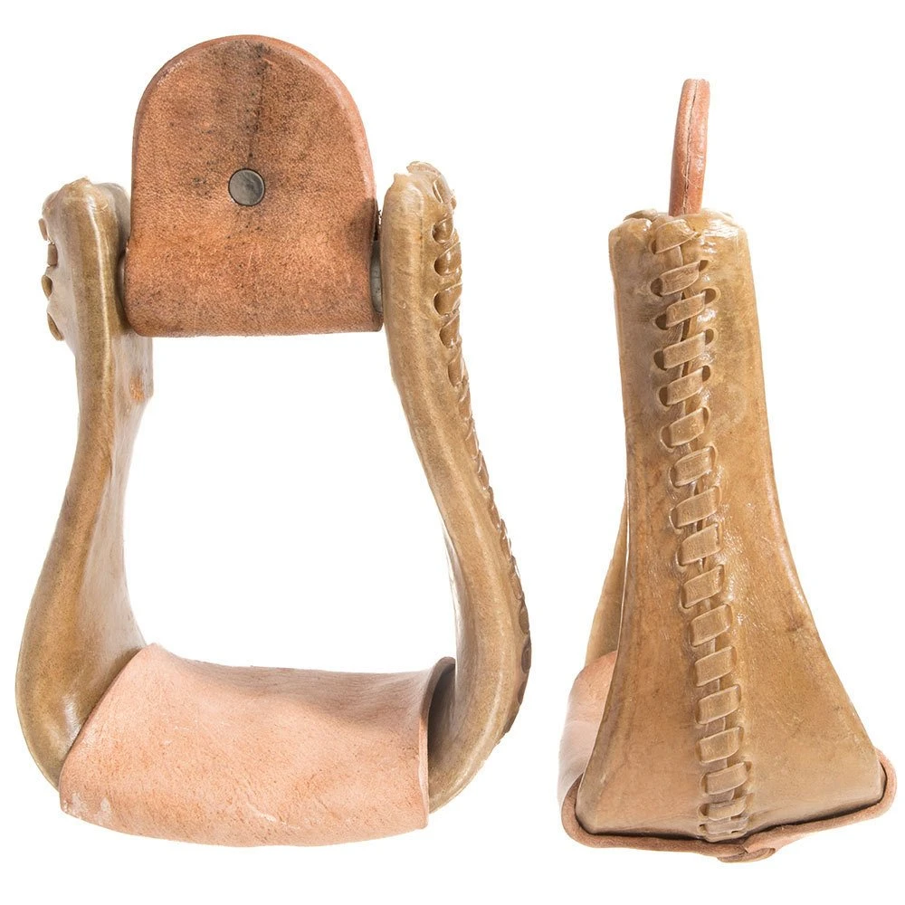 NRS Kids Rawhide Covered Bell Stirrups 1 NRS Kids Rawhide Covered Bell Stirrups
