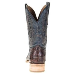 Men's Corral Rodeo Performance Chocolate Caiman 12in. Blue Embroidery Top Square Toe -Nrs A4057 3