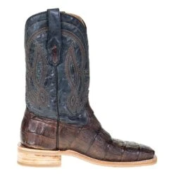 Men's Corral Rodeo Performance Chocolate Caiman 12in. Blue Embroidery Top Square Toe -Nrs A4057 4