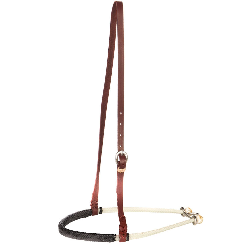 NRS Black Leather Braided Double Rope Noseband 2 NRS Black Leather Braided Double Rope Noseband - Image 2