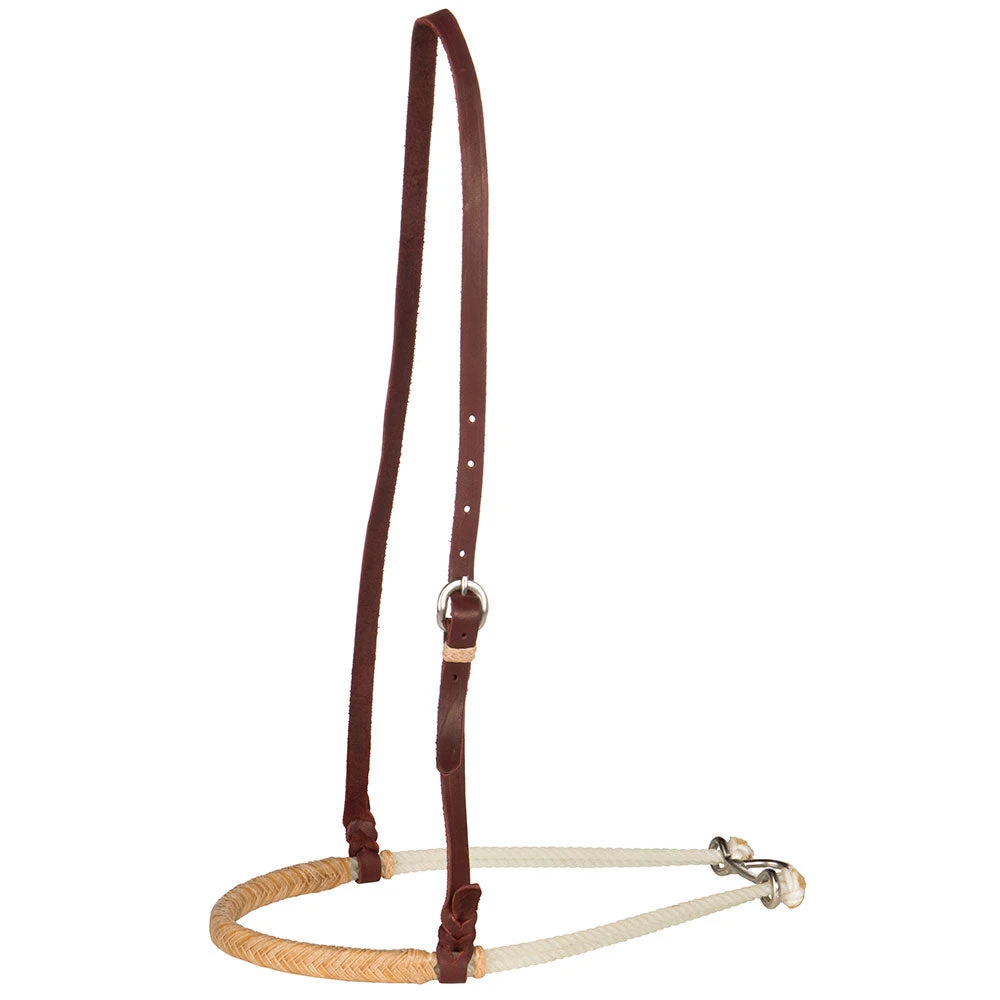 NRS Tan Leather Braided Double Rope Noseband 2 NRS Tan Leather Braided Double Rope Noseband - Image 2