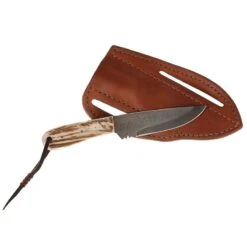 Nrs Ranch Knives Cowtown Knife Abilene W/ Plain Leather Pancake Sheath -Nrs NRS AKPS 4