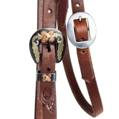 Nrs Tack Oiled 3/4 Inch Browband Headstall With Floral Heel Buckle -Nrs NRS SBSBHO 4052A 2