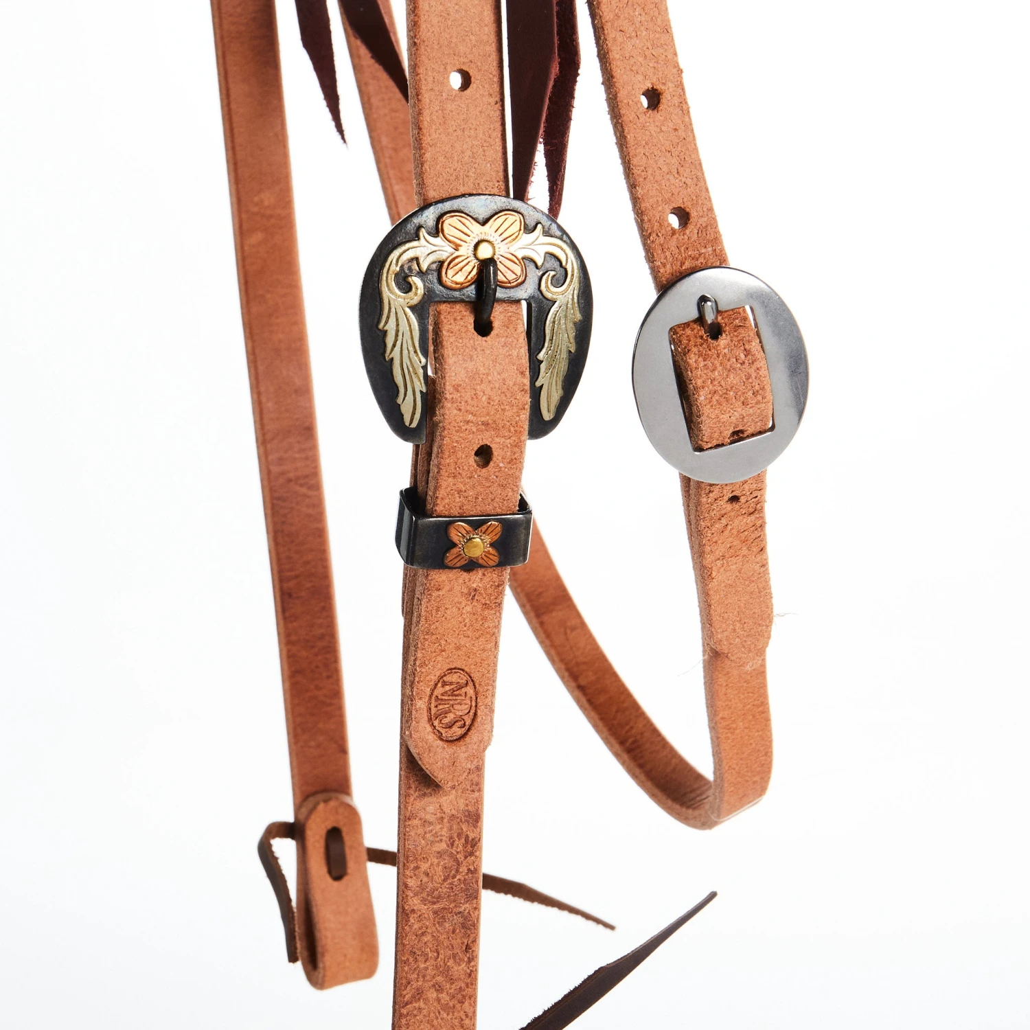 Nrs Tack Roughout 3/4 Inch Browband Headstall With Floral Heel Buckle 2 Nrs Tack Roughout 3/4 Inch Browband Headstall With Floral Heel Buckle - Image 2