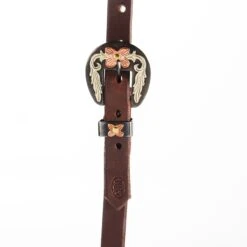 Nrs Tack Oiled 3/4 Inch Slit Ear Headstall With Floral Heel Buckle -Nrs NRS SSEHO 4052A 031