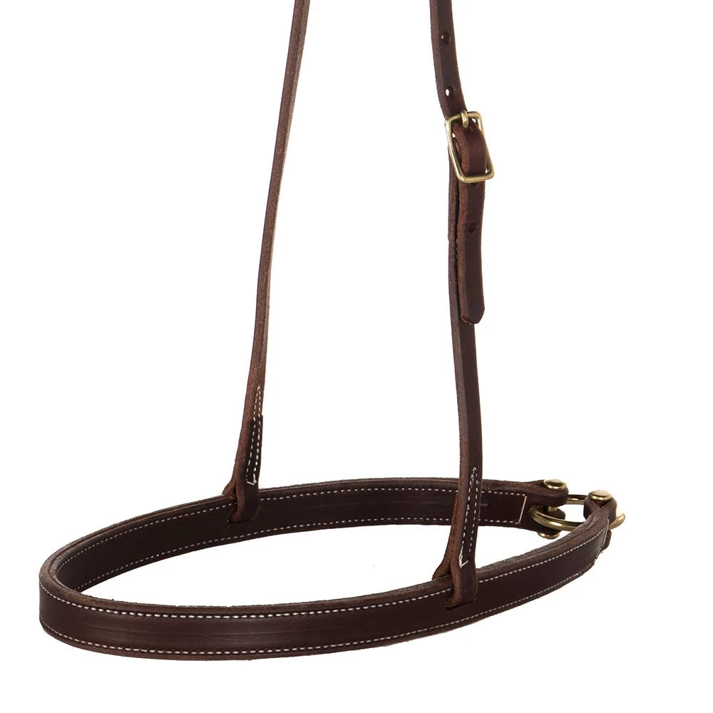 NRS Oiled Flat Harness Leather Noseband 2 NRS Oiled Flat Harness Leather Noseband - Image 2